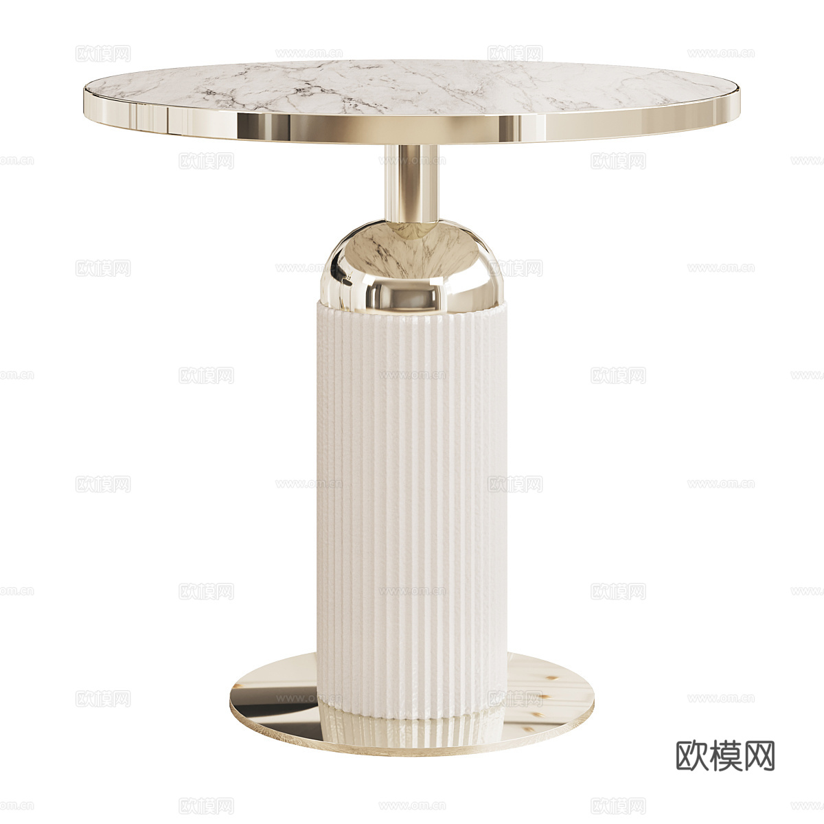 现代轻奢大理石圆边几3d模型