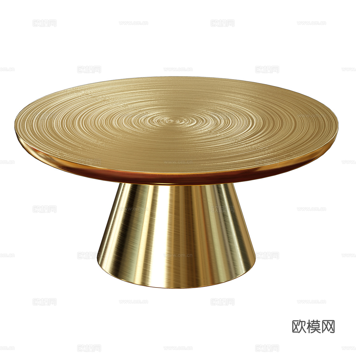 现代轻奢金属圆茶几组合3d模型