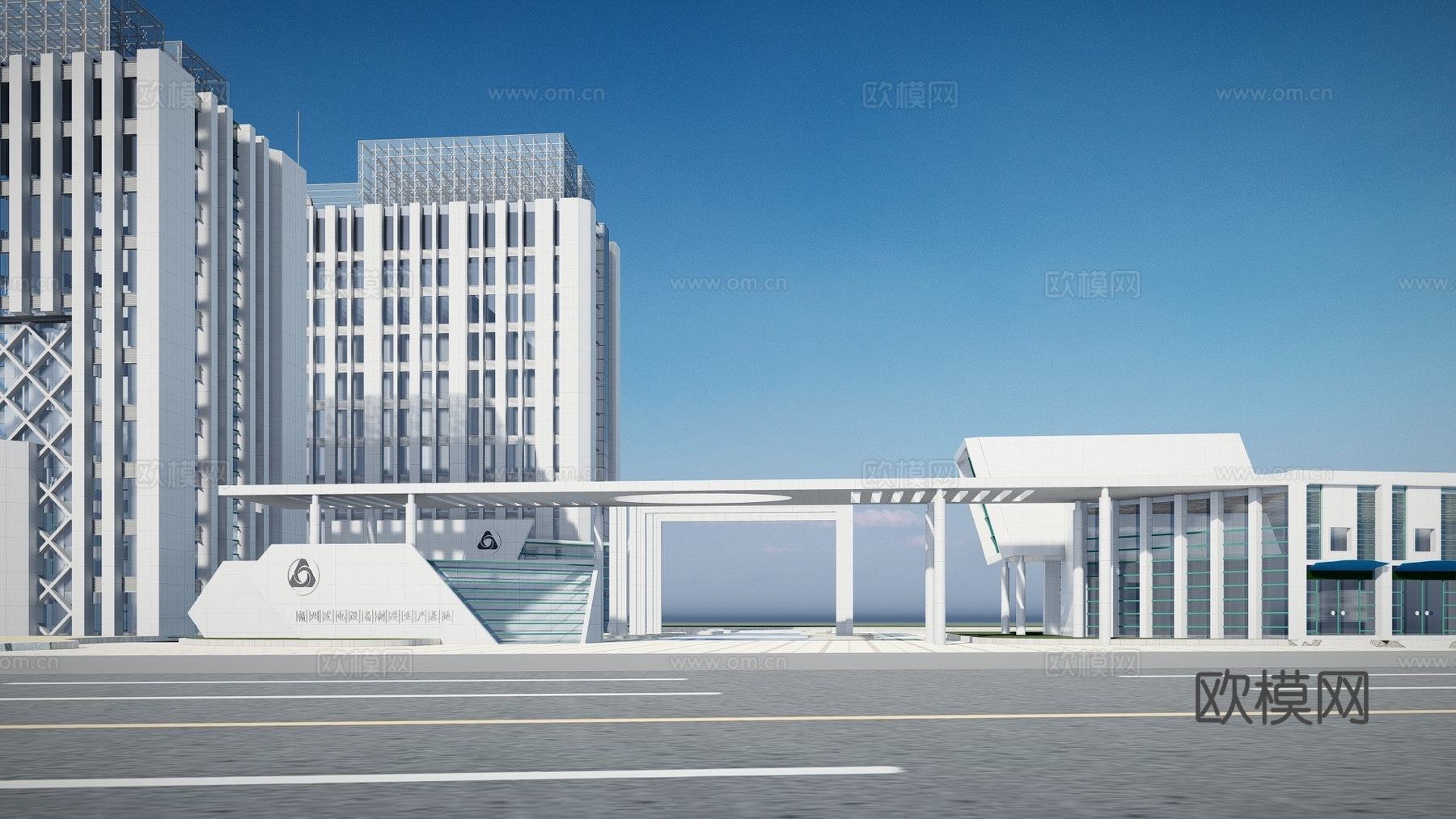现代办公楼建筑外观su模型下载