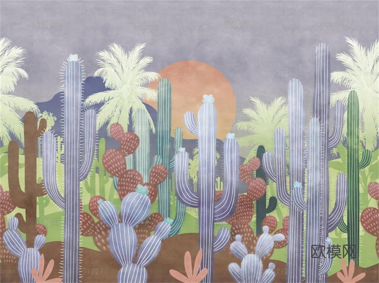 热带雨林植物装饰画壁画