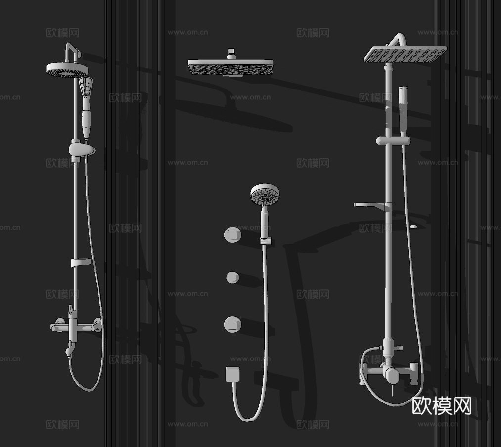 现代淋浴花洒su模型下载