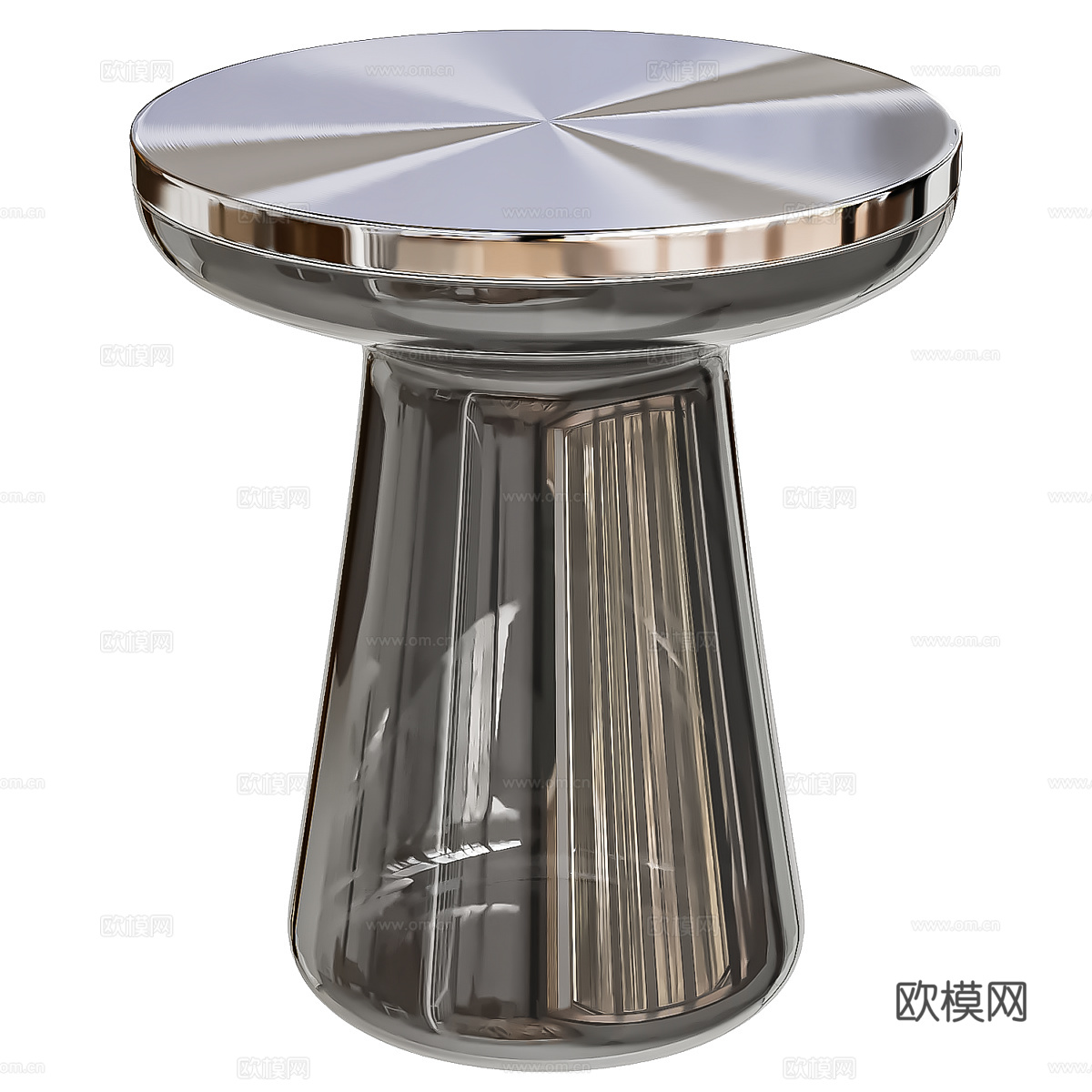 现代意式轻奢 Mush 玻璃边几3d模型