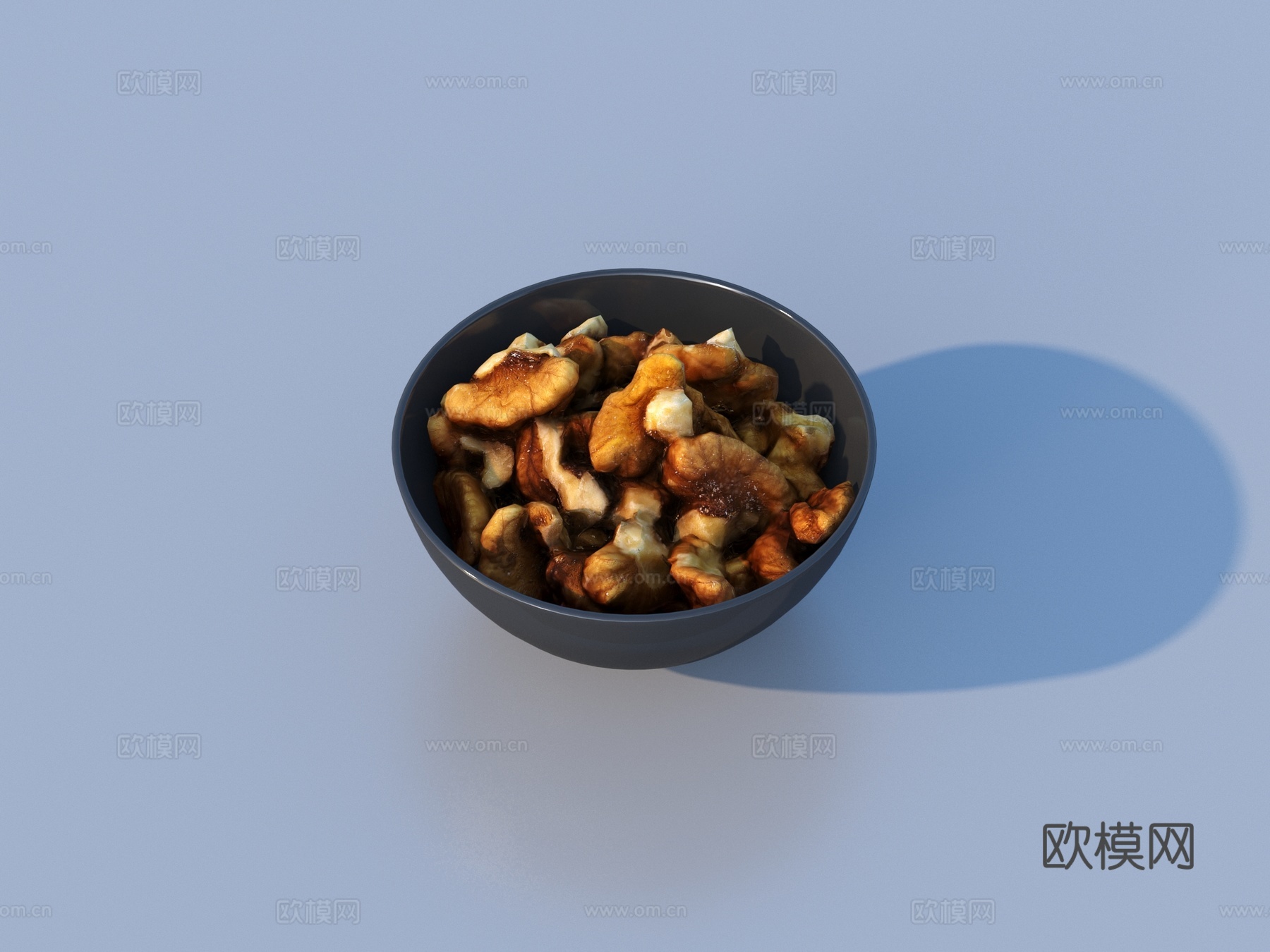 核桃 干果 果盘su模型