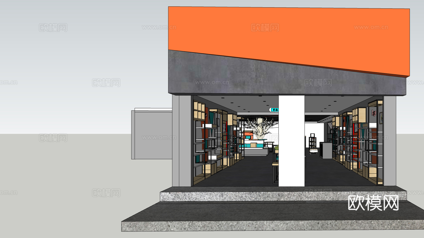 现代鞋店su模型下载