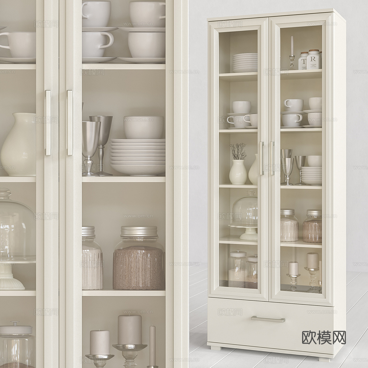 储物柜 简欧储物柜 置物柜3d模型下载