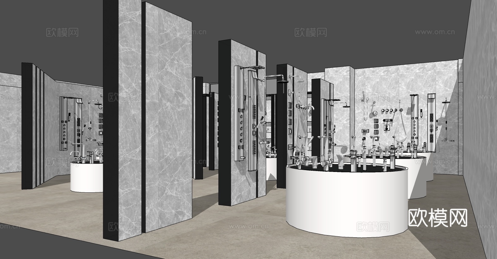 现代五金店商场展厅su模型下载