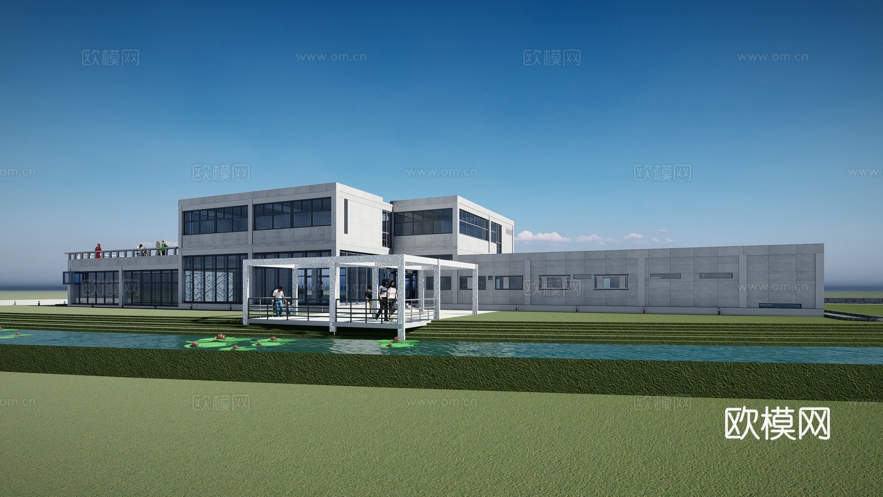 现代商业酒店建筑外观su模型下载