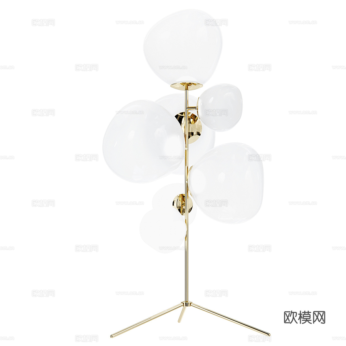 现代轻奢气泡玻璃落地灯3d模型