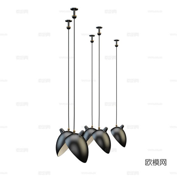 現(xiàn)代意式金屬裝飾吊燈3d模型下載(渲染圖3)