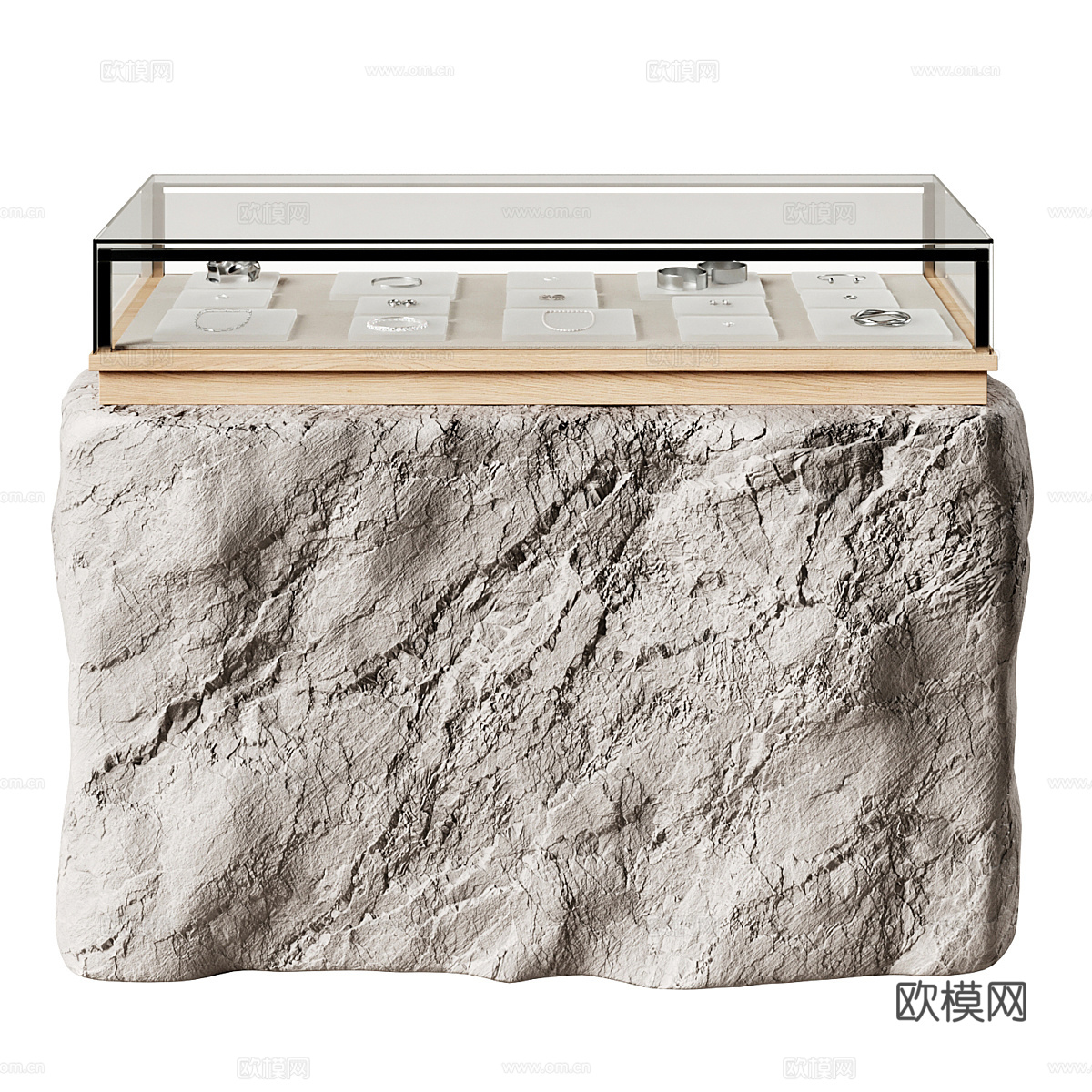 现代侘寂首饰柜 首饰展示柜3d模型
