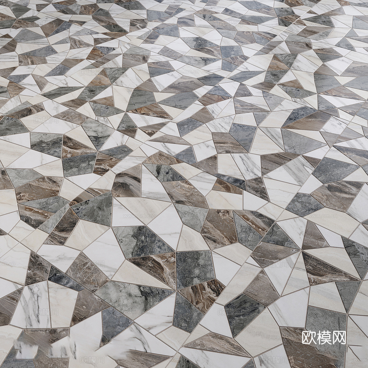 现代意式大理石 岩板 PU石材 花砖 马赛克瓷砖3d模型