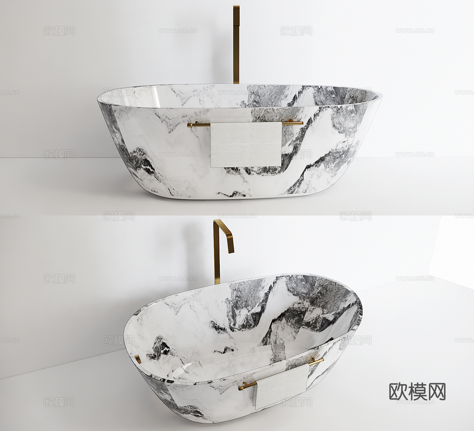现代浴缸大理石浴缸su模型下载