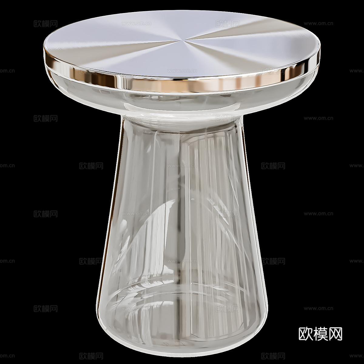 现代意式轻奢 Mush 玻璃边几3d模型