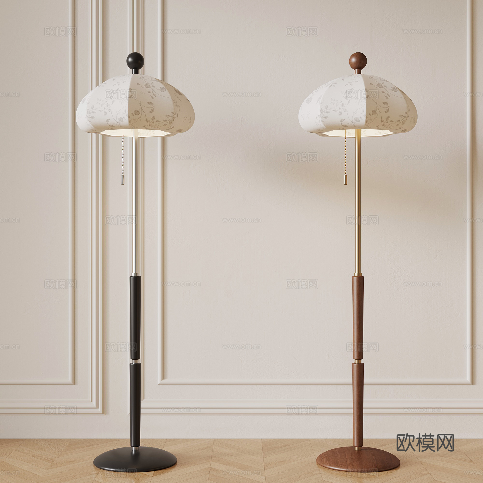 法式中古落地灯3d模型