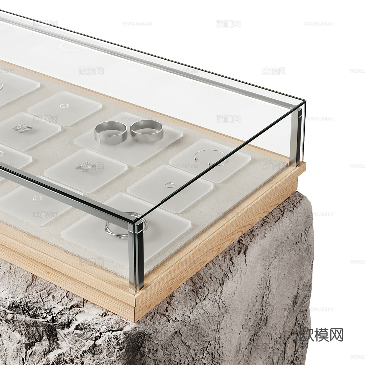 现代侘寂首饰柜 首饰展示柜3d模型