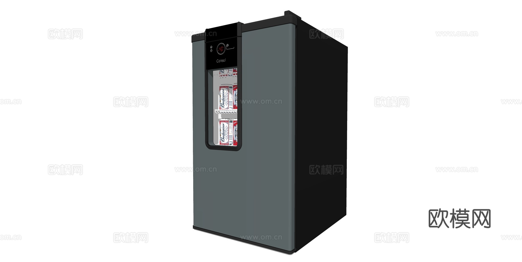 现代迷你冰箱su模型下载