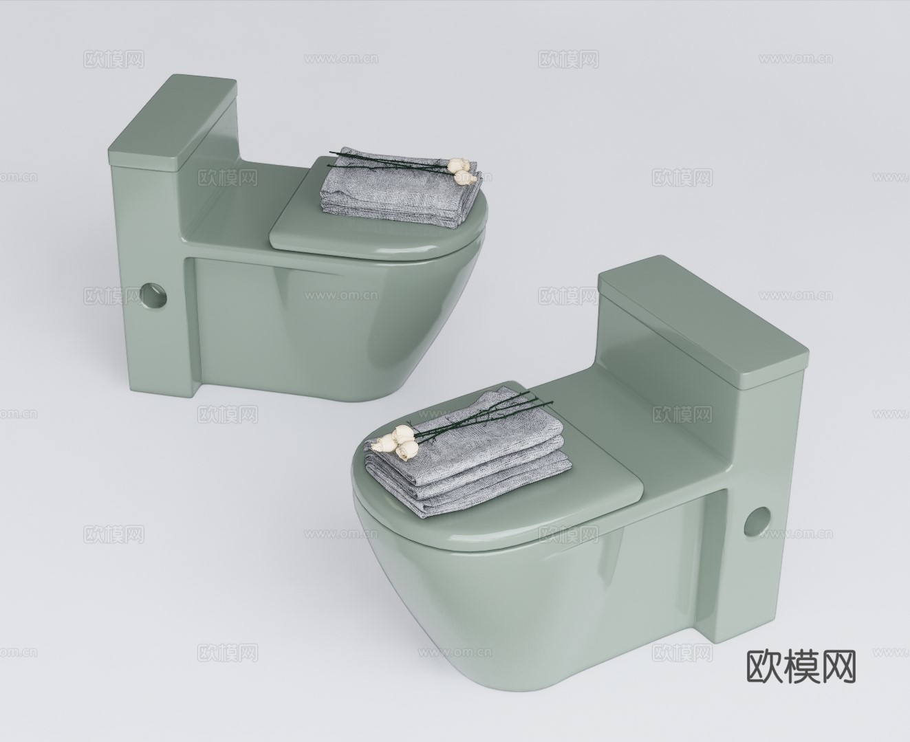 现代落地马桶su模型下载