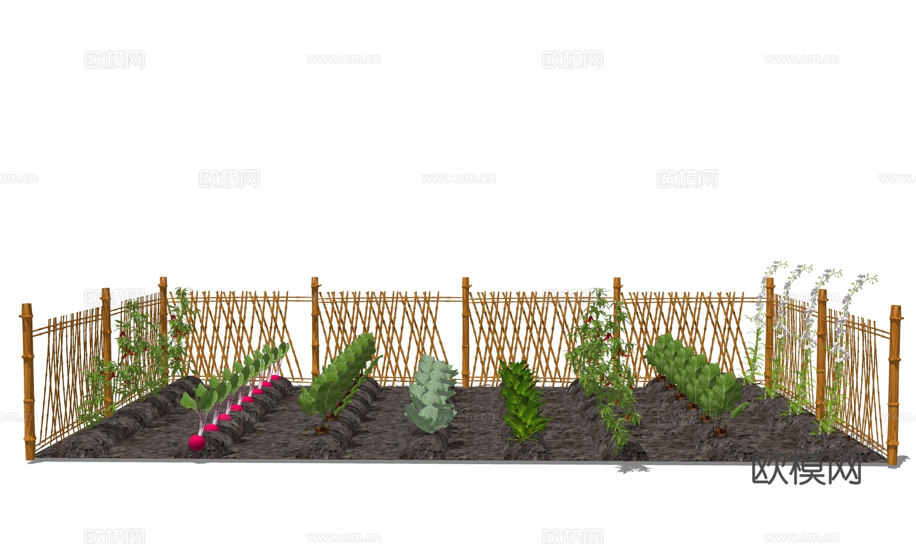 自然风菜园菜地su模型下载