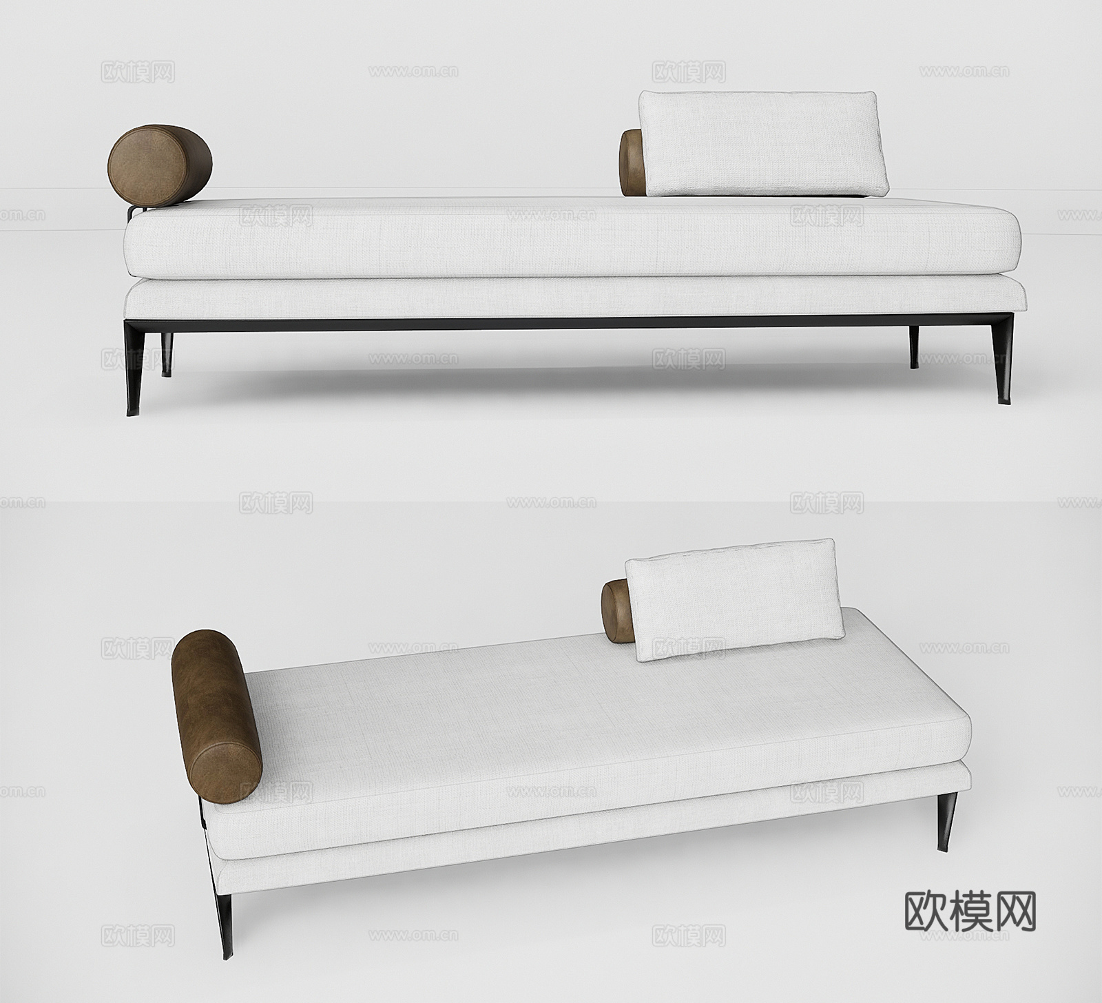 现代布艺脚踏su模型下载