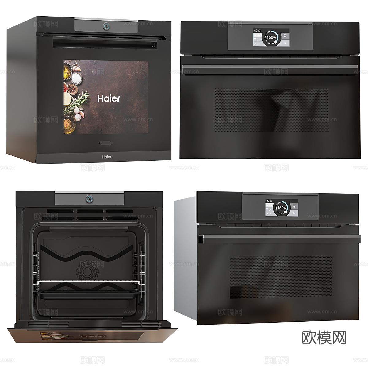 现代厨房电器组合3d模型