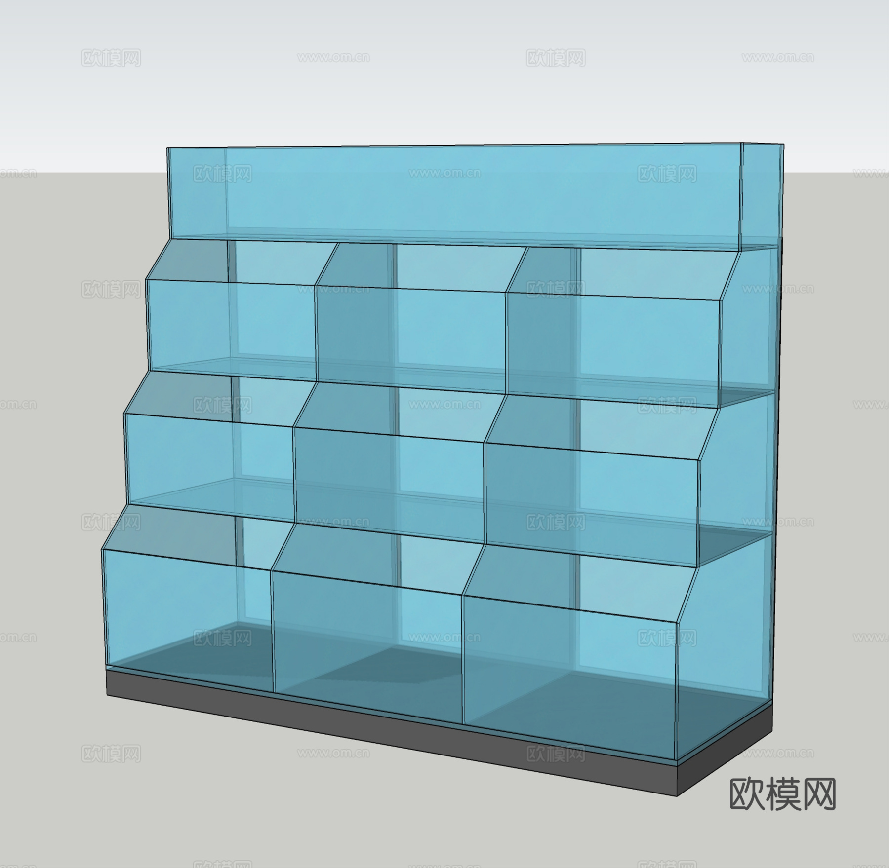 现代玻璃鱼缸su模型下载
