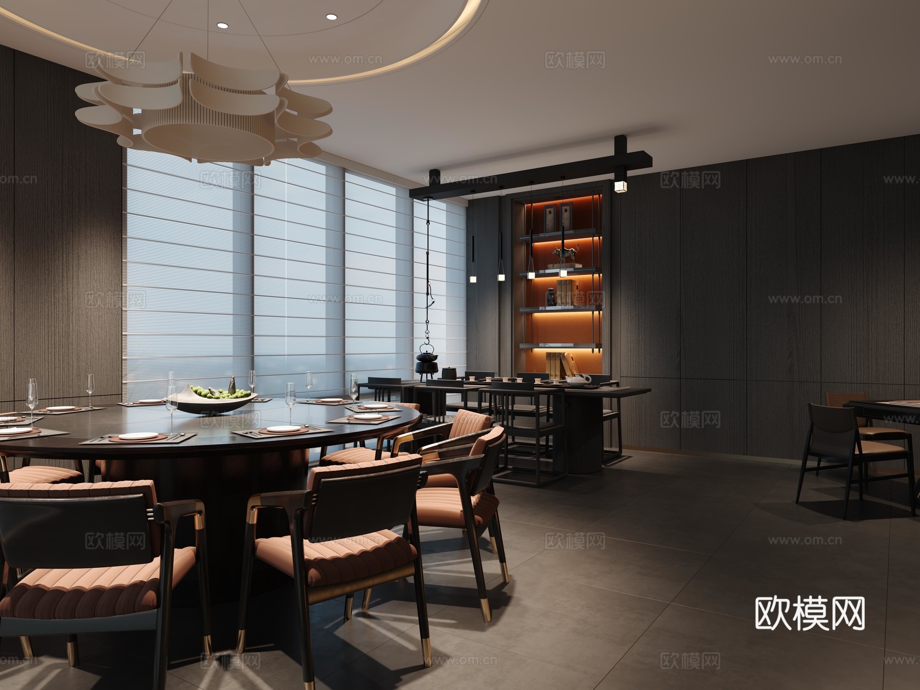 新中式餐饮包间3d模型