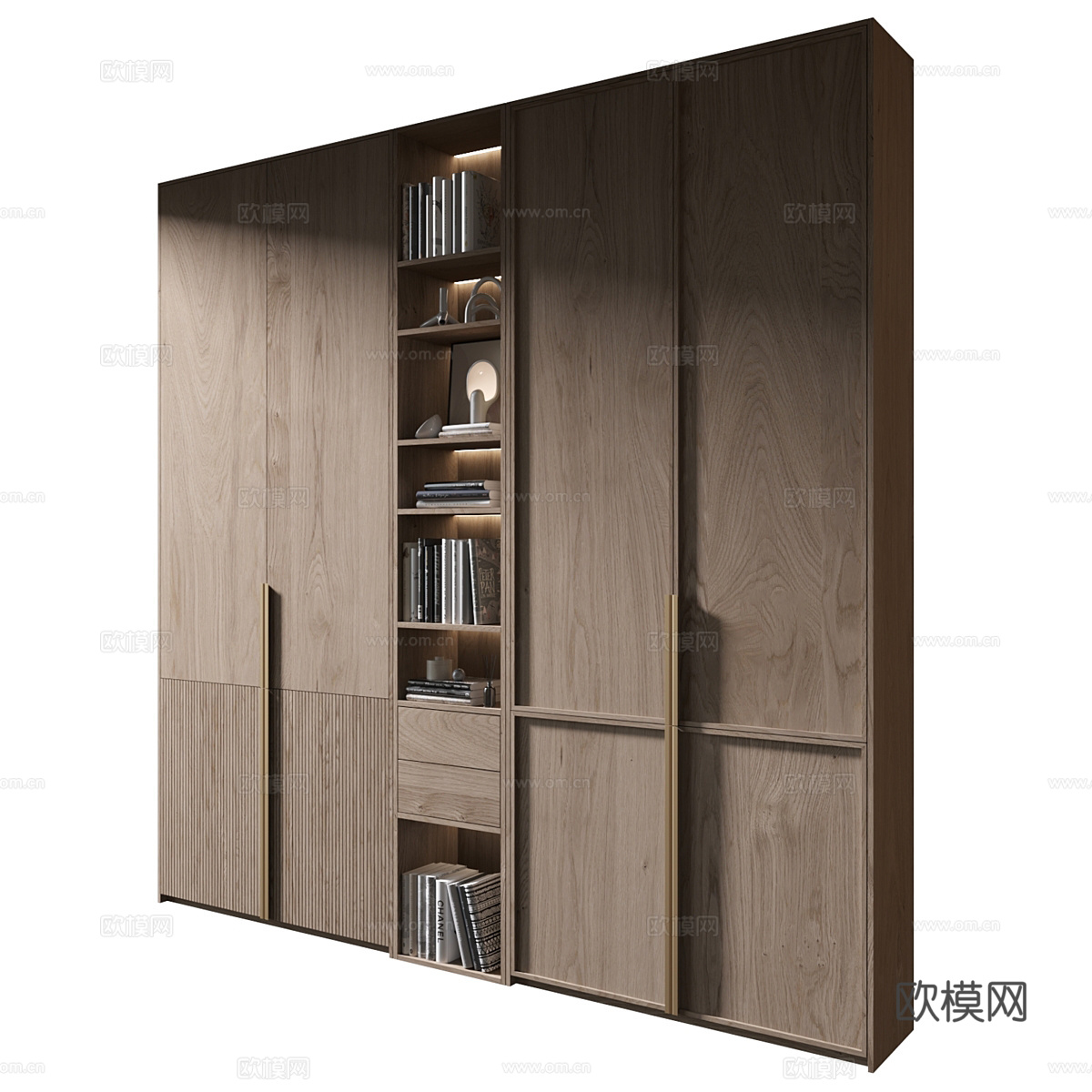 新中式实木开门衣柜3d模型