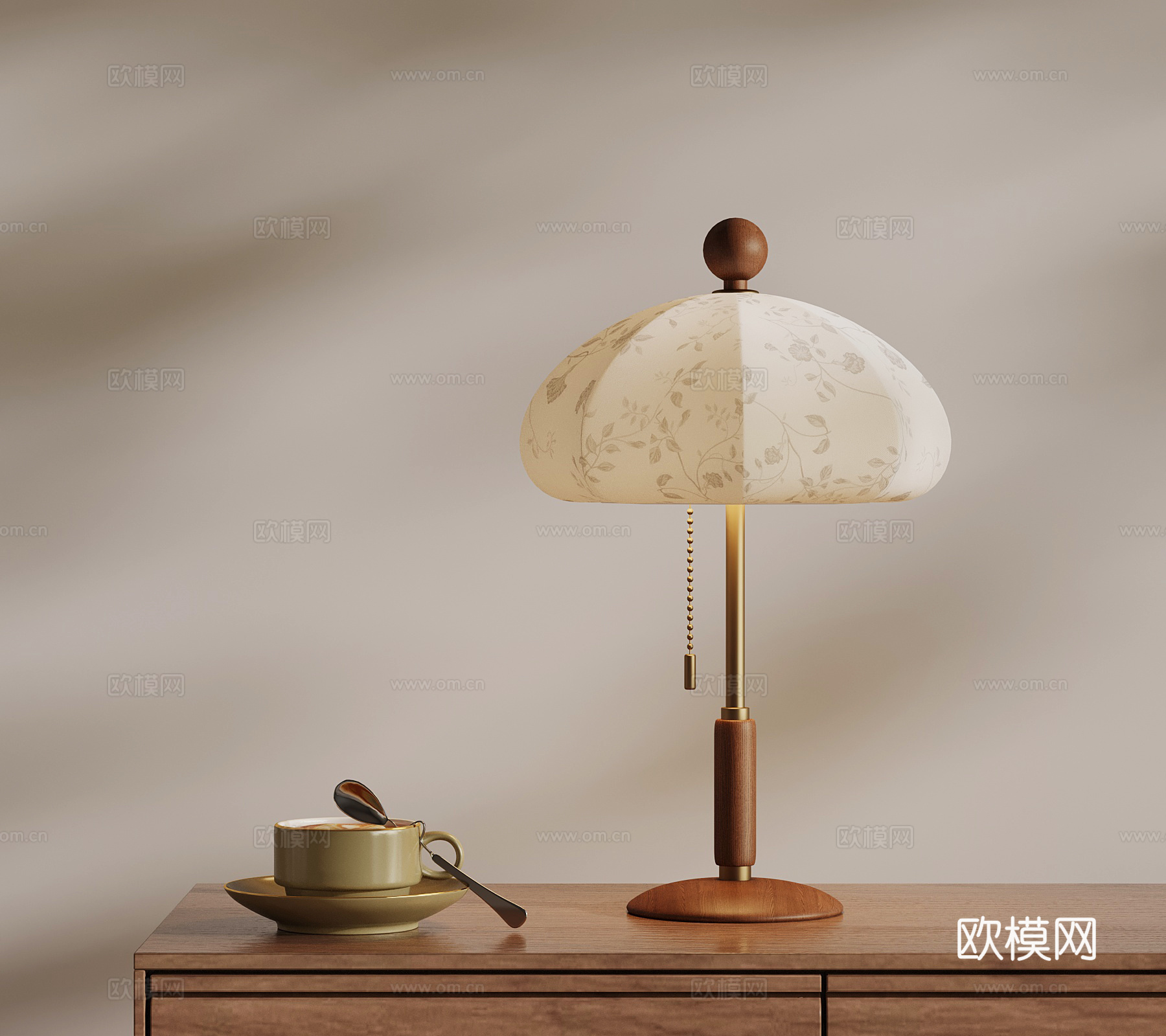 法式中古台灯 咖啡杯3d模型