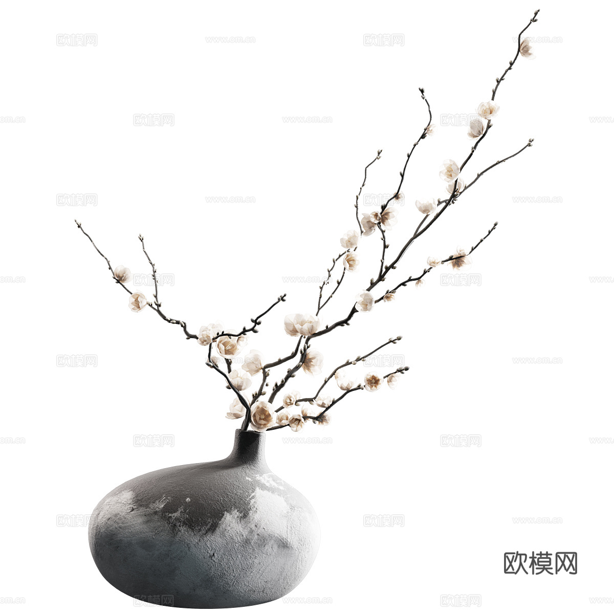 新中式花瓶花艺3d模型