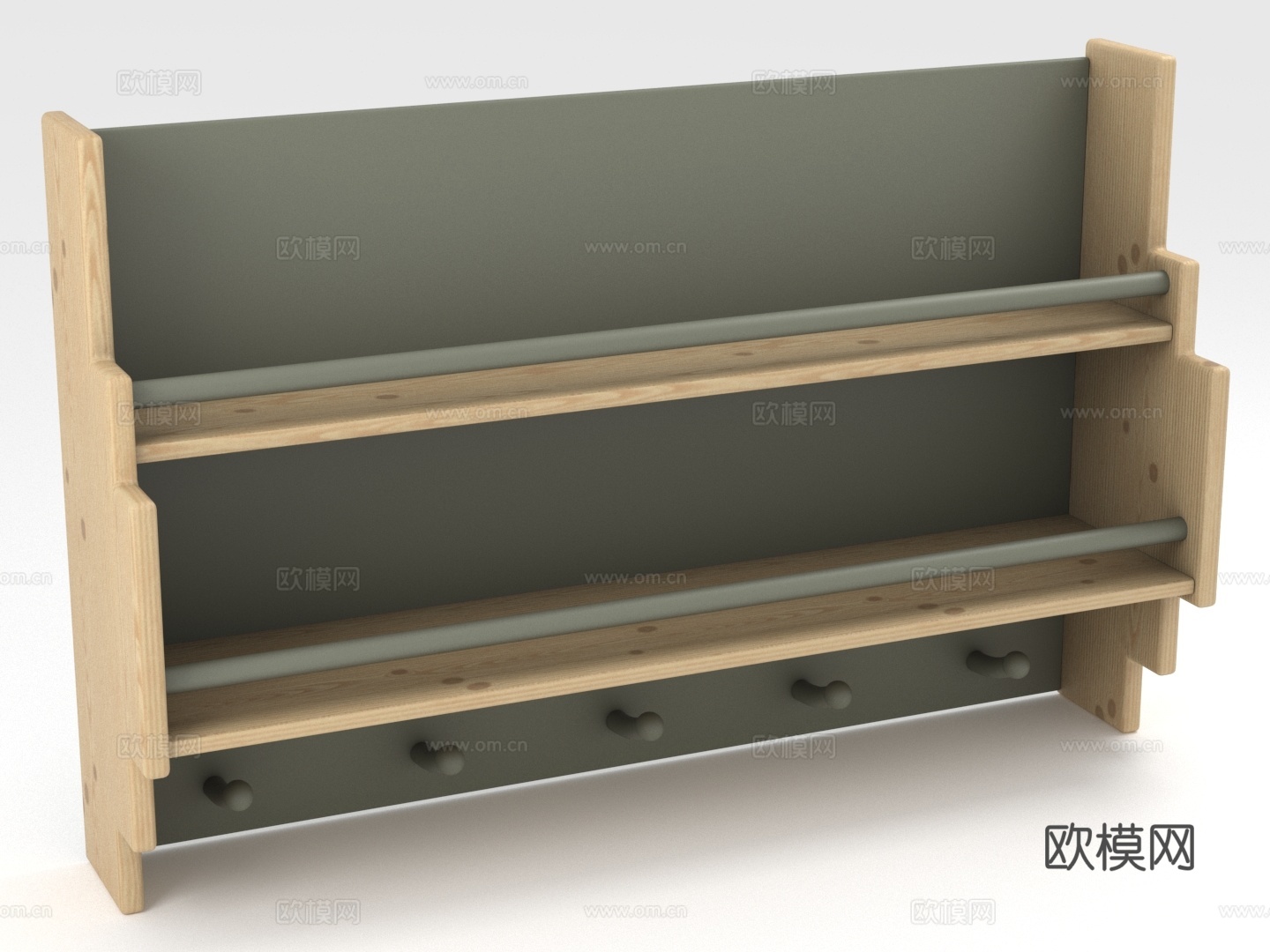 壁挂书架 置物架 绘本架 收纳架3d模型