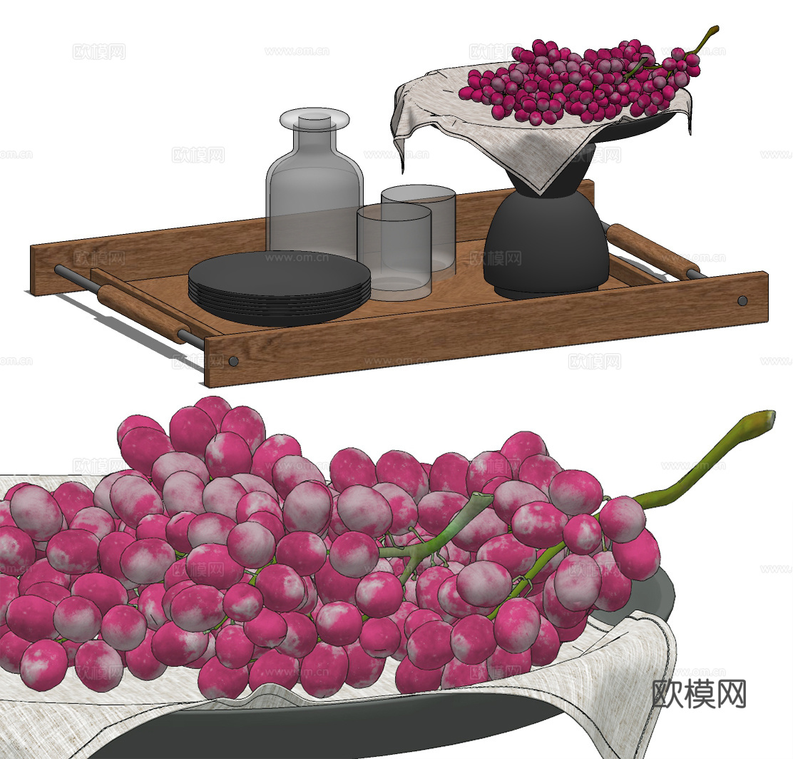 现代水果葡萄su模型下载