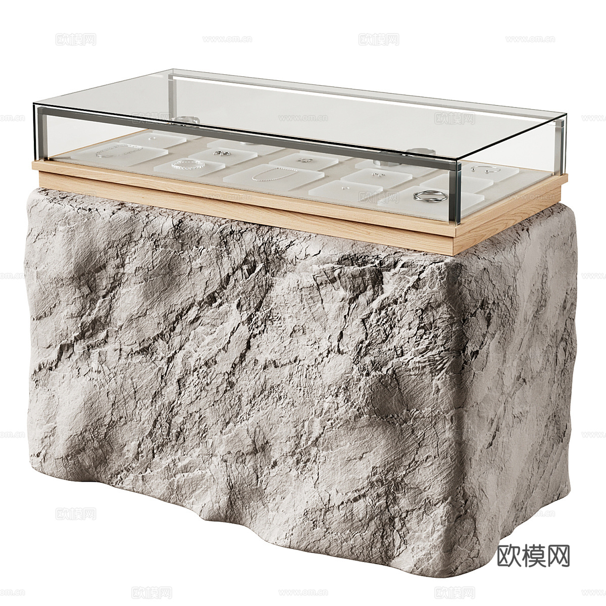 现代侘寂首饰柜 首饰展示柜3d模型