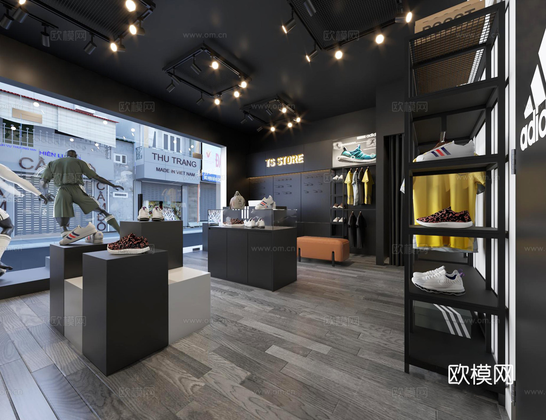 现代鞋子专卖店su模型下载