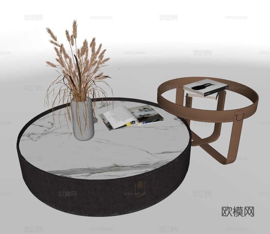 现代茶几su模型下载