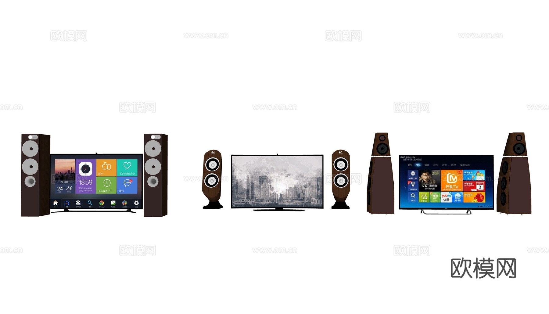 现代显示器音响su模型下载