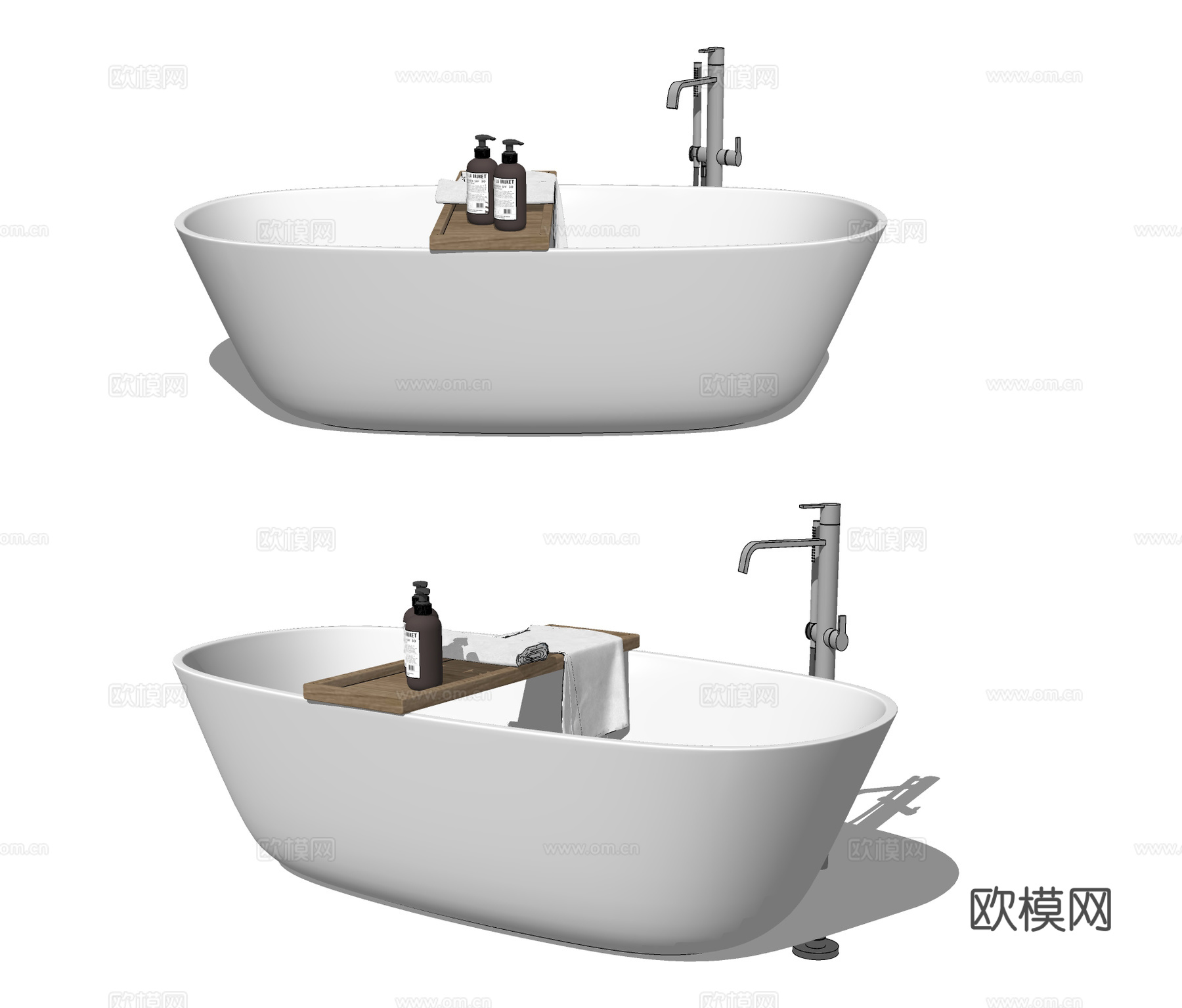 现代浴缸su模型下载