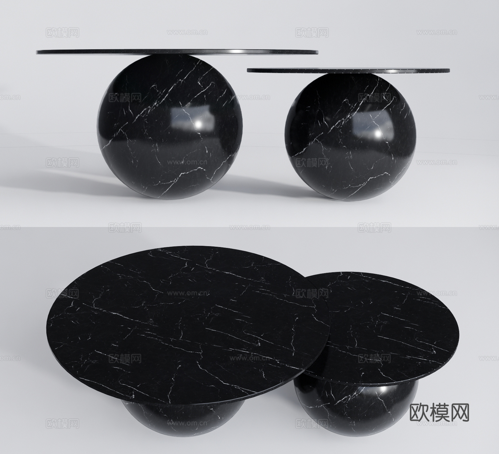 现代轻奢茶几su模型下载