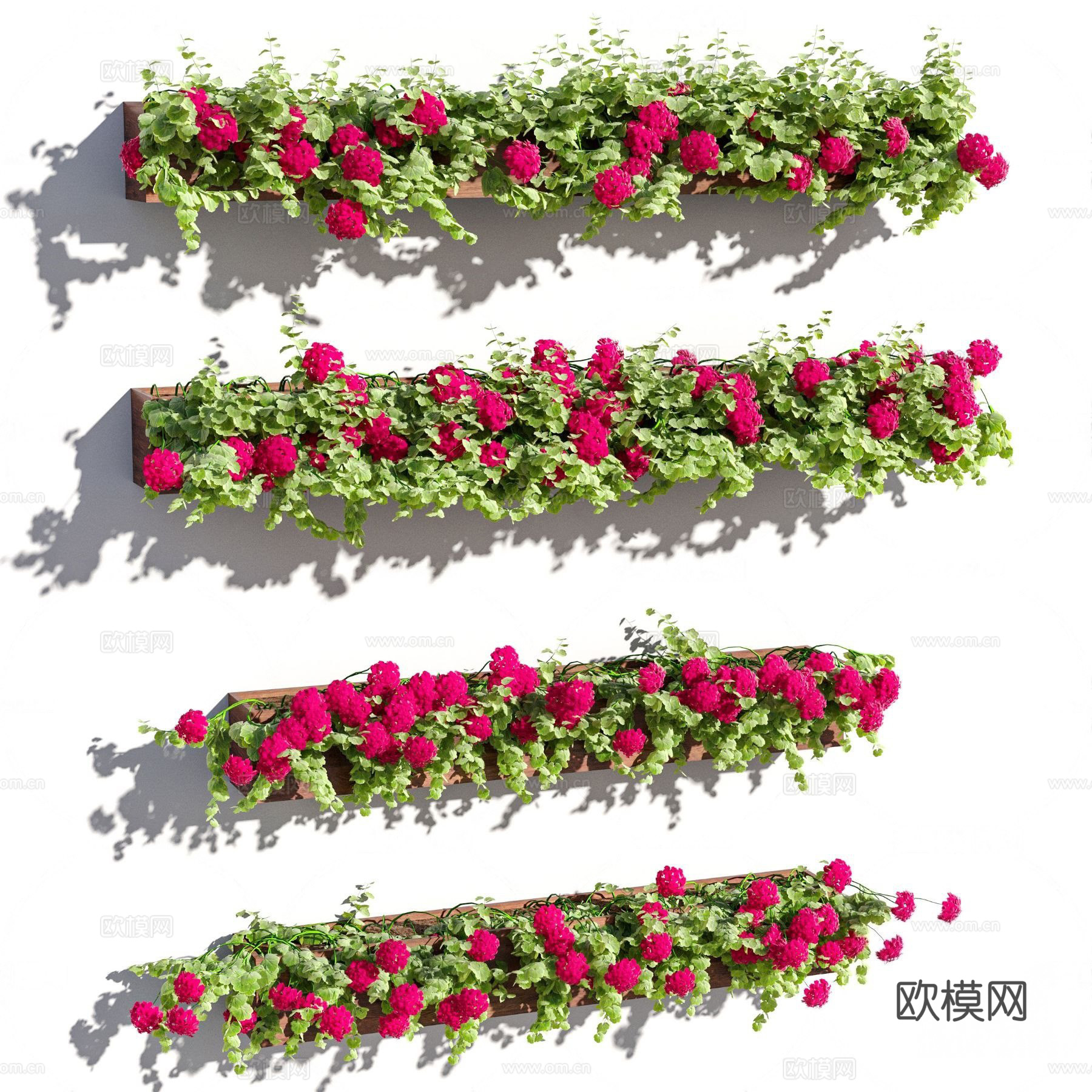 现代壁挂式花草su模型下载