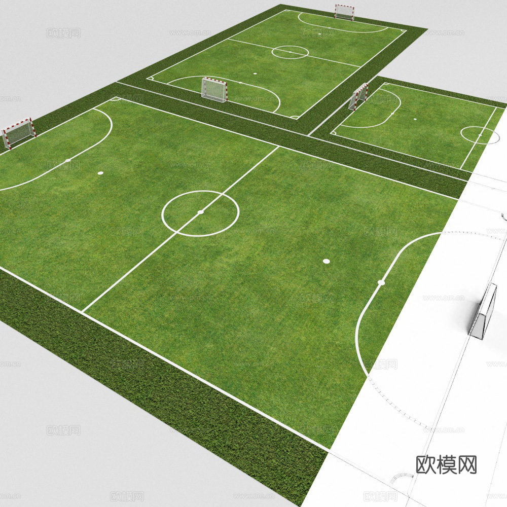 现代足球场su模型下载