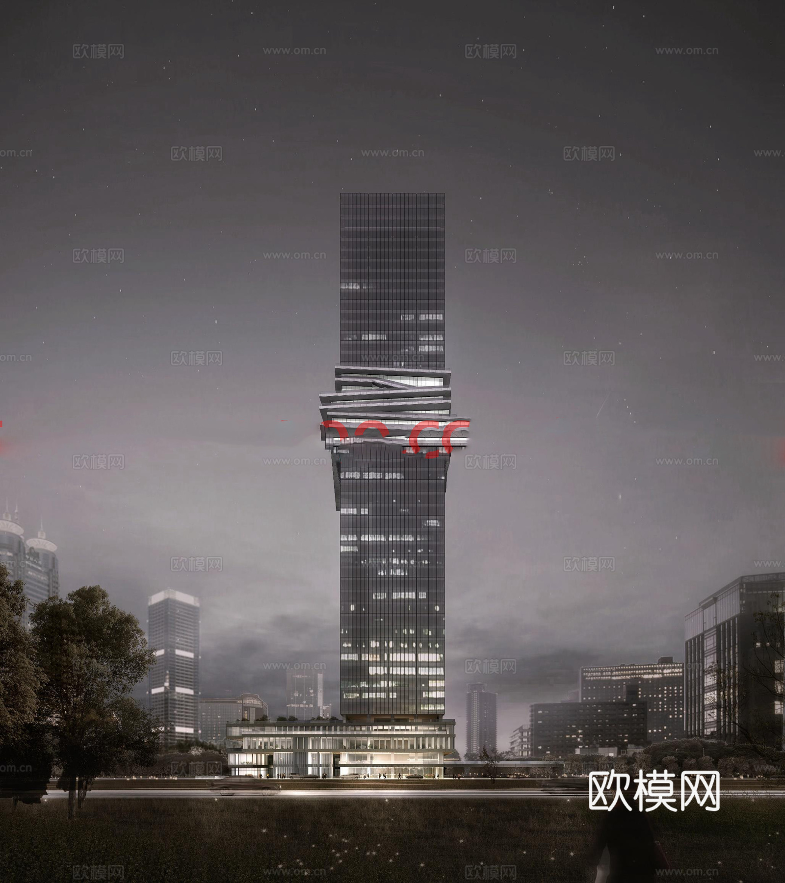 现代商业综合体su模型下载