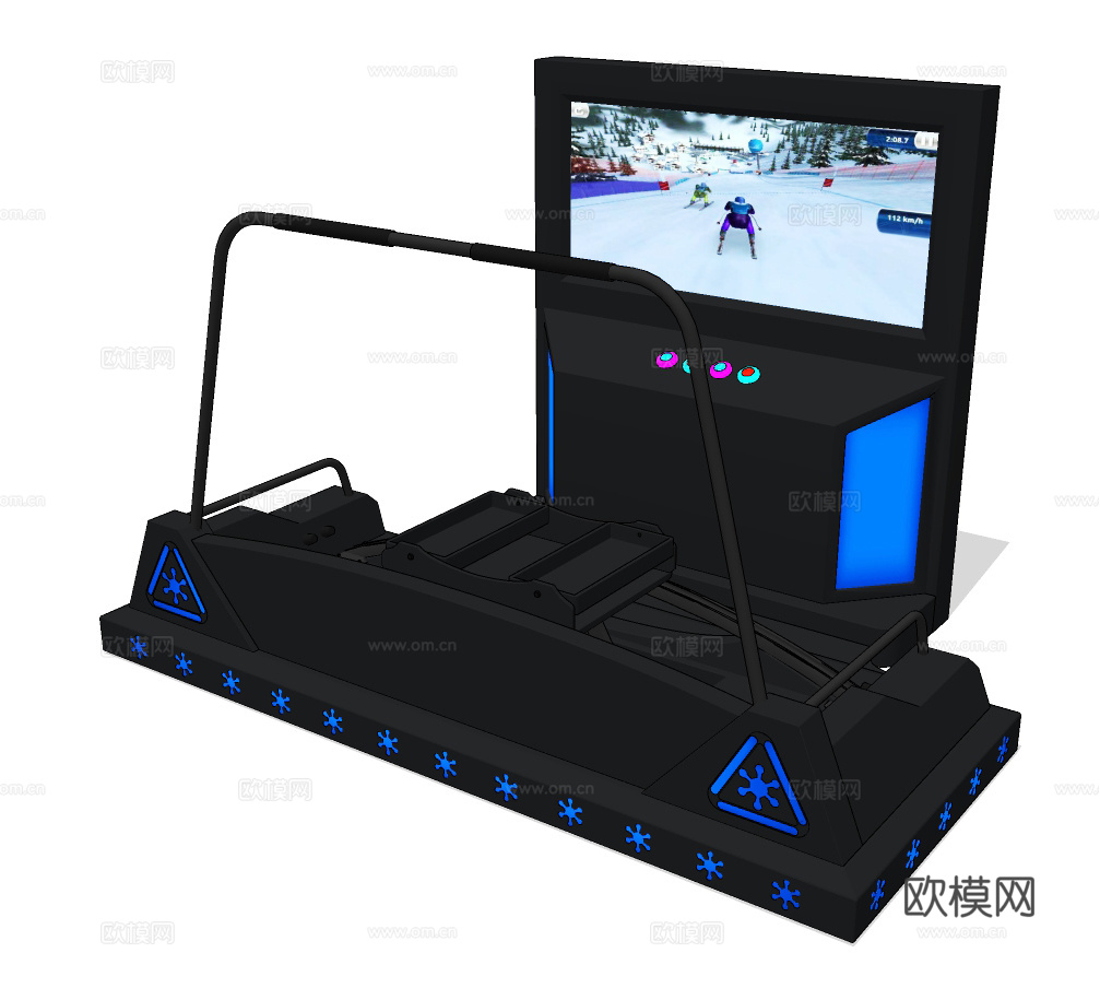 现代vr滑雪机游乐设施su模型下载