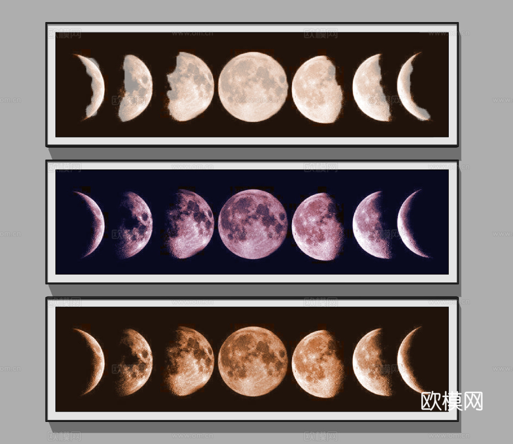 现代星球装饰画su模型下载