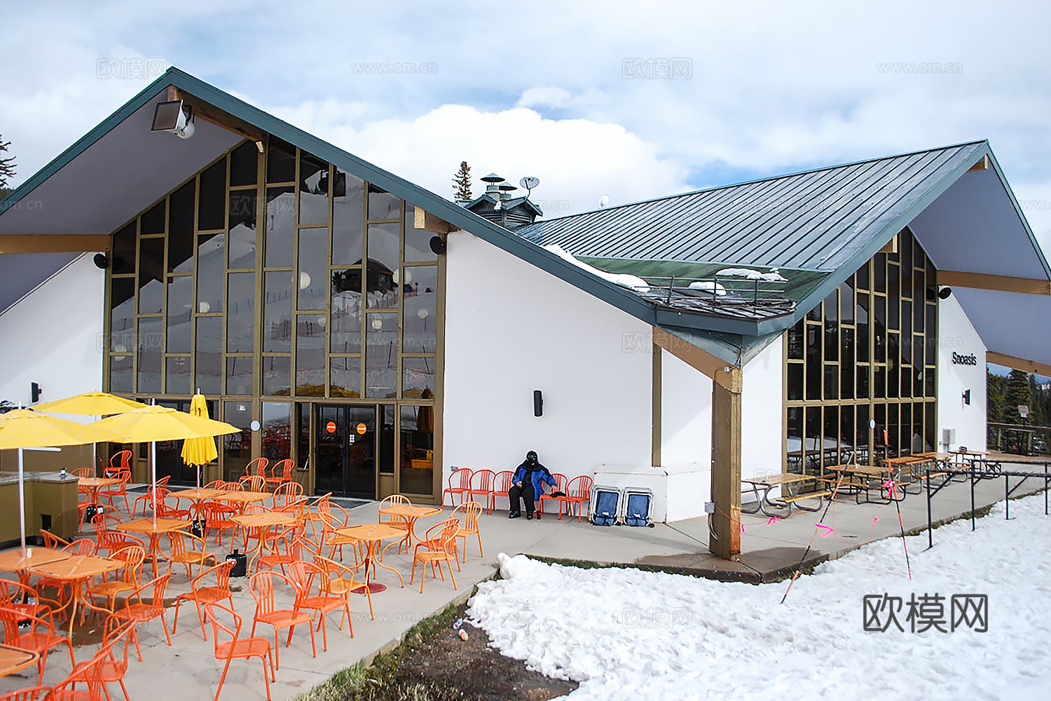 北欧餐饮建筑外观su模型下载