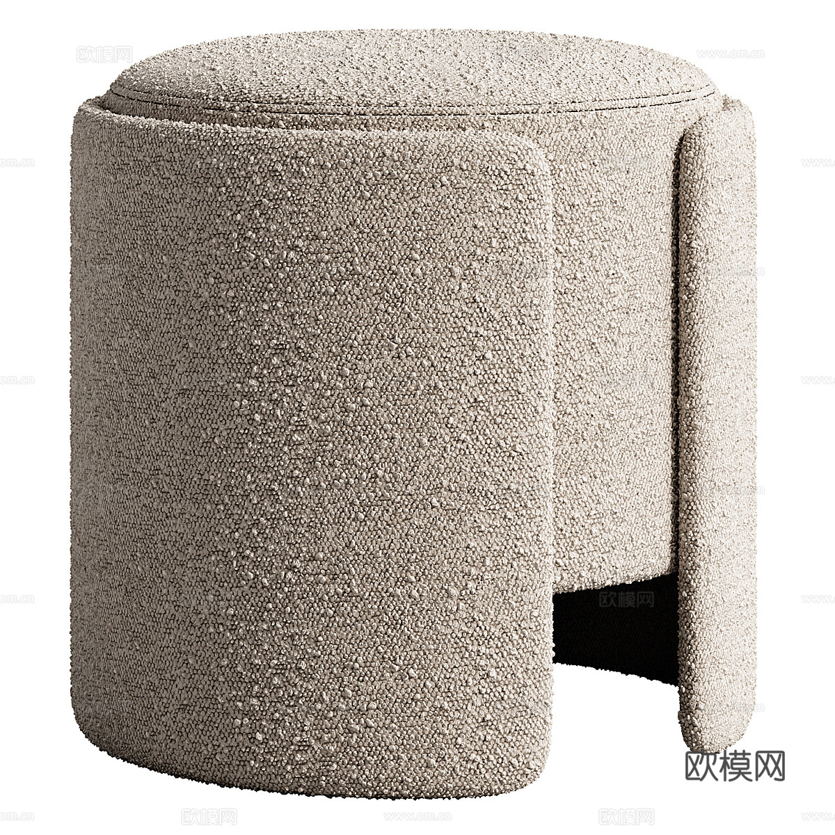 现代意式布艺圆凳3d模型