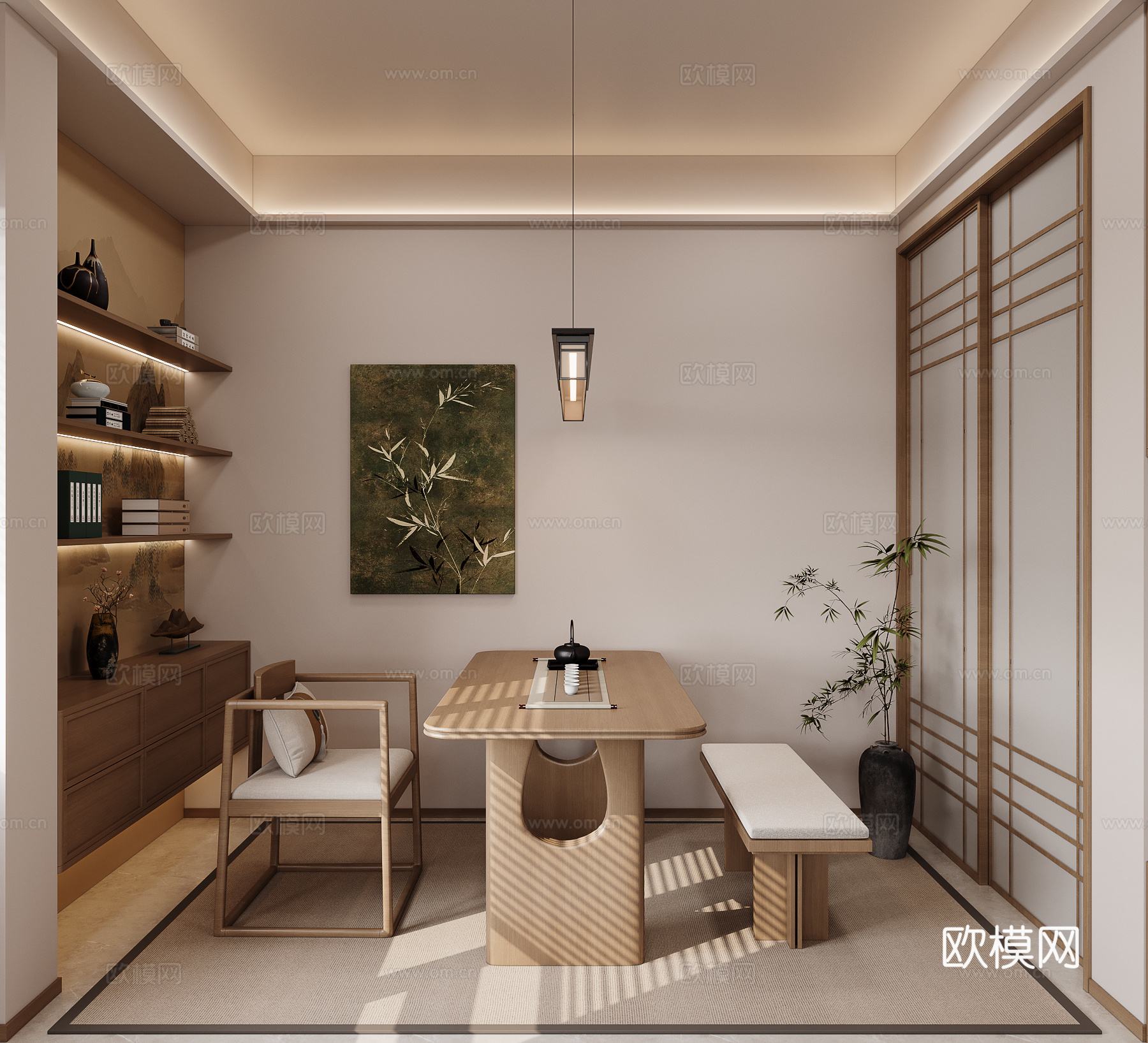 宋式茶室su模型