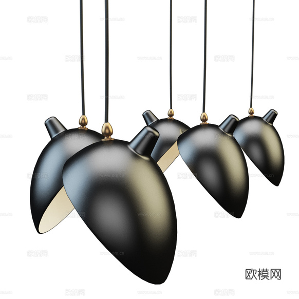 現(xiàn)代意式金屬裝飾吊燈3d模型下載(渲染圖4)
