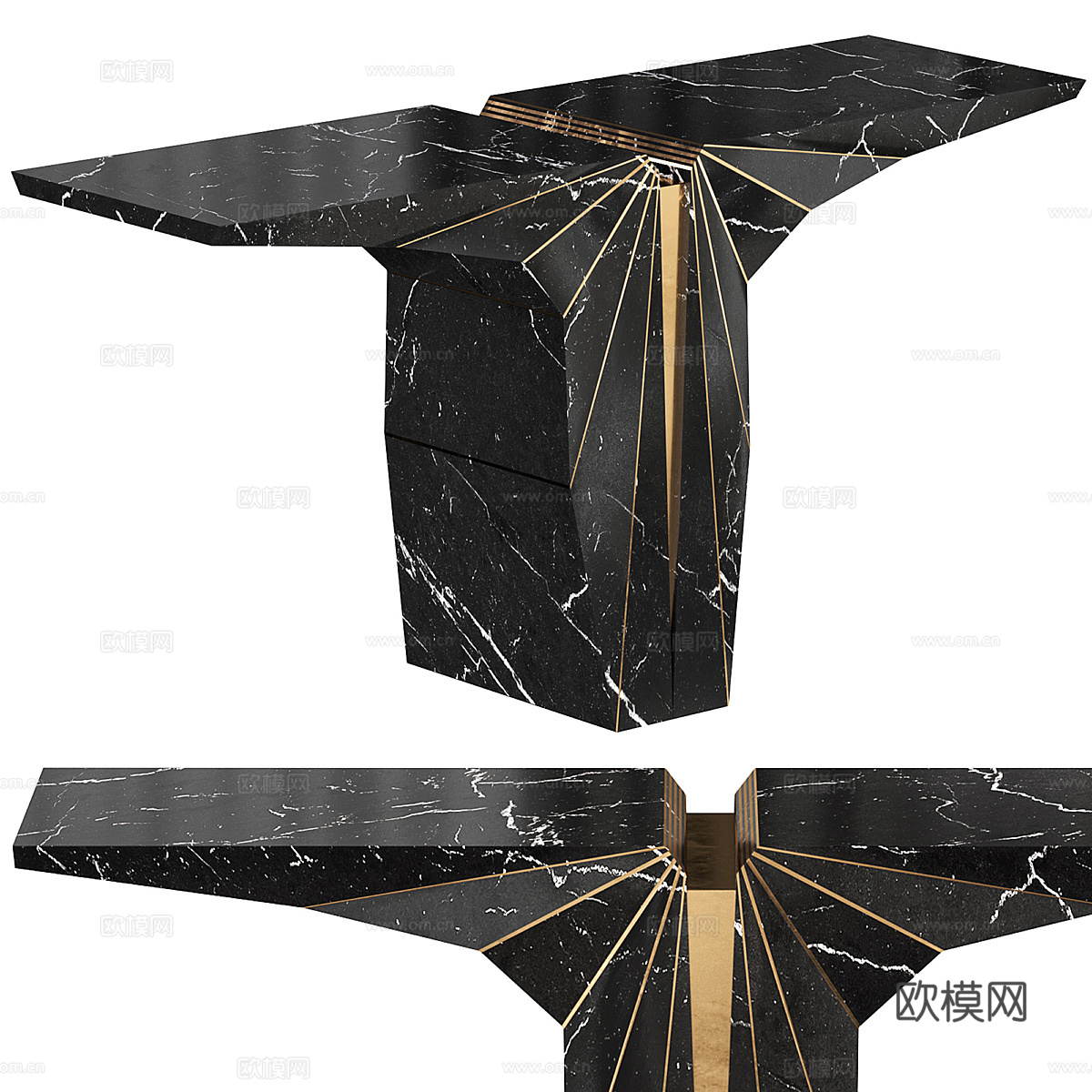 现代意式轻奢大理石端景台3d模型