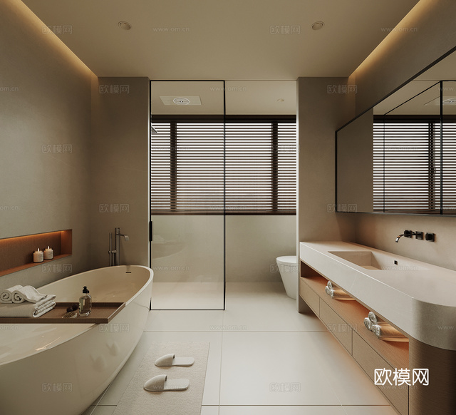 現(xiàn)代衛(wèi)生間 詫寂風(fēng)衛(wèi)生間3d模型下載