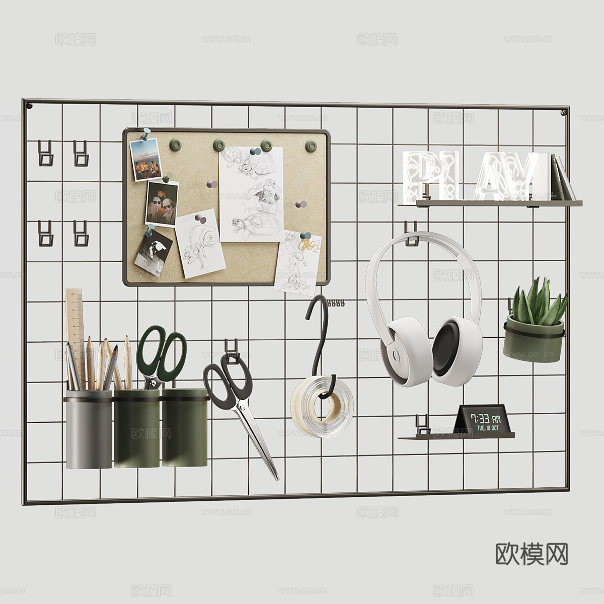 现代儿童房墙饰挂件3d模型