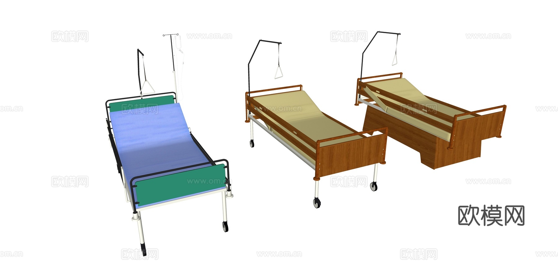 现代医院病床su模型下载